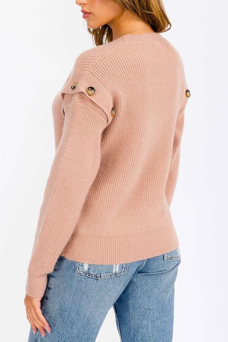 Long removable sleeves pullover sweater (RVWT5852)