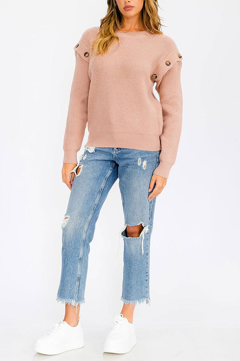 Long removable sleeves pullover sweater (RVWT5852)