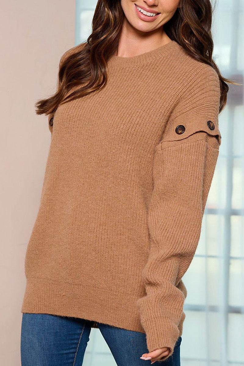 Long removable sleeves pullover sweater (RVWT5852)