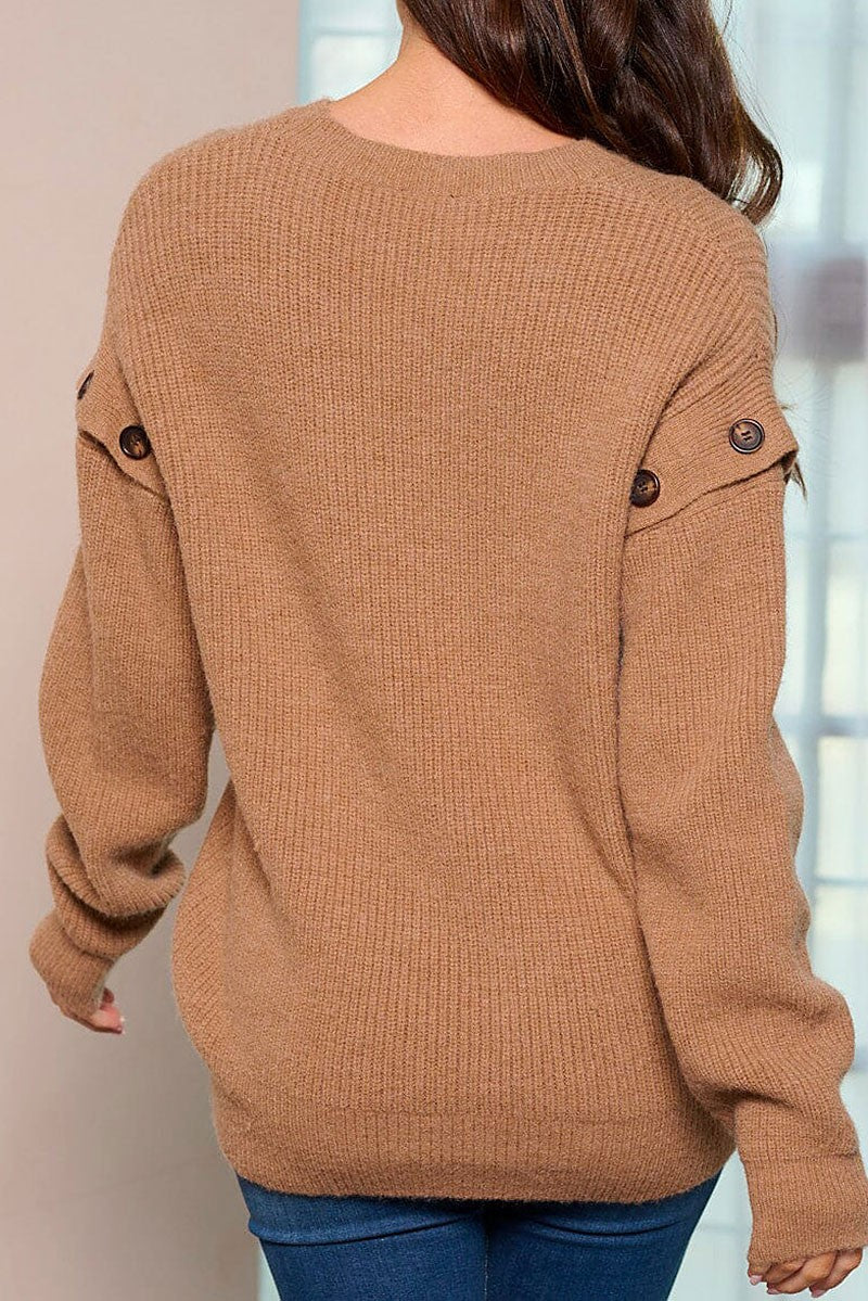 Long removable sleeves pullover sweater (RVWT5852)