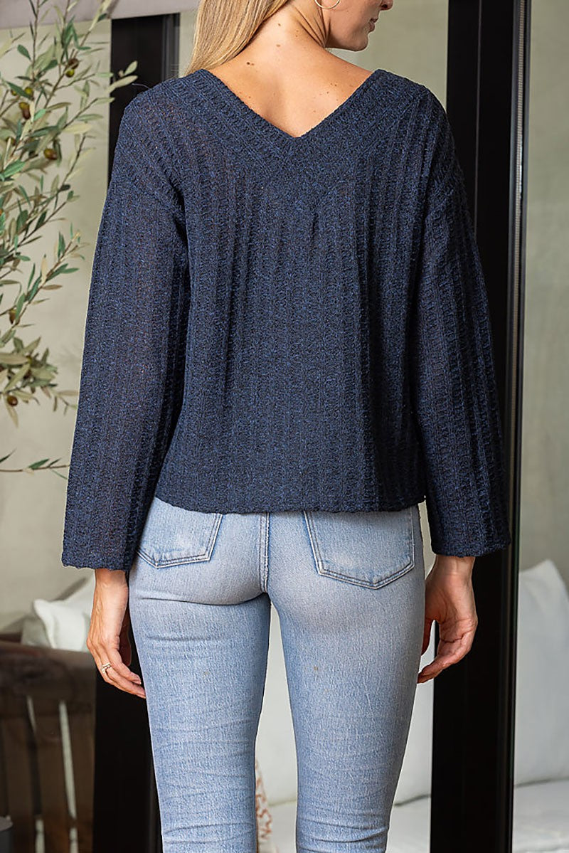 Soft ribbed knit sweater top (RSSW4647)