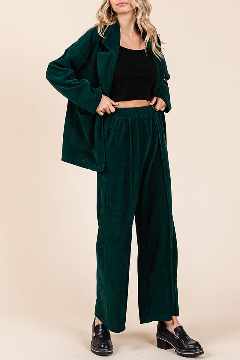 Oversized soft corduroy blazer and pants set (RSH2441)