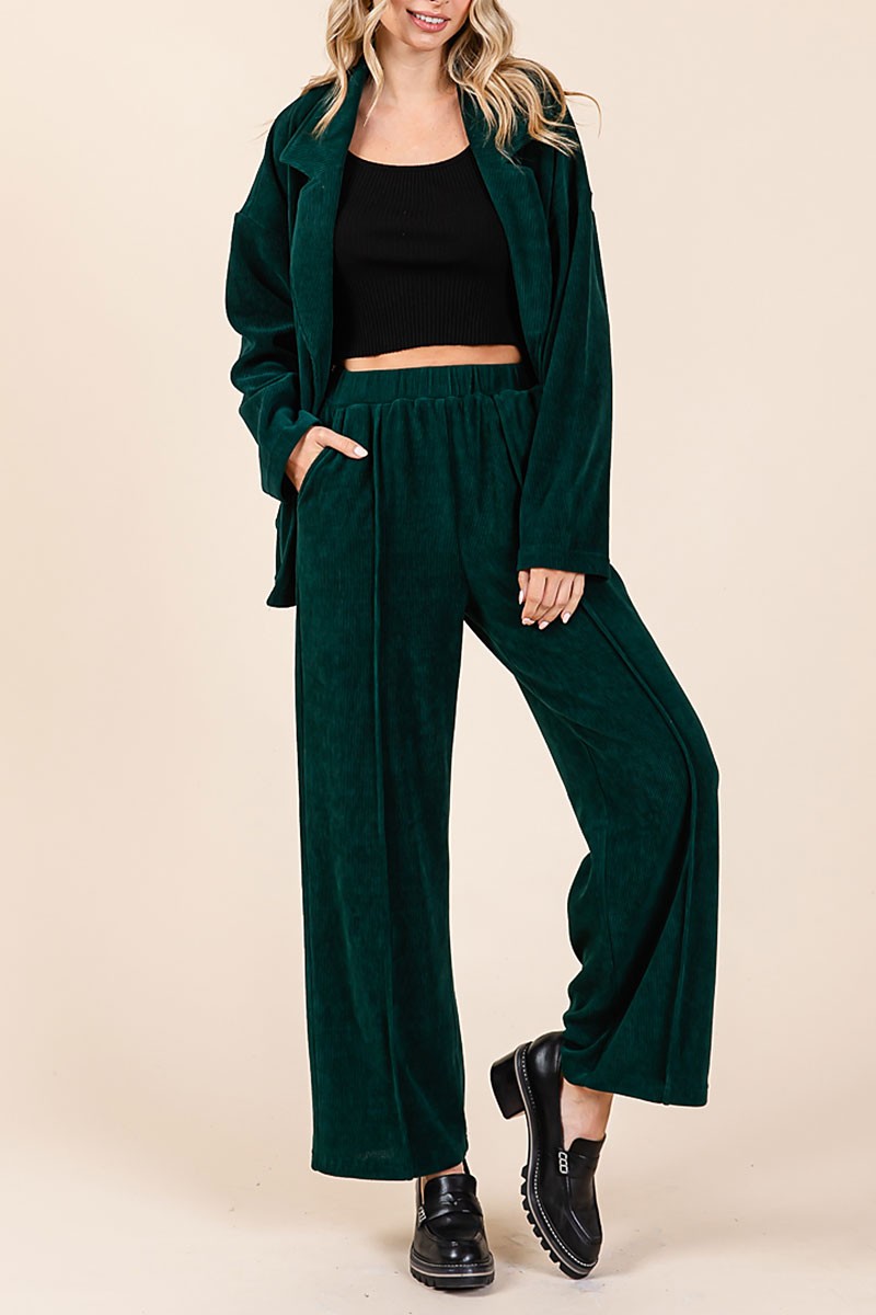 Oversized soft corduroy blazer and pants set (RSH2441)