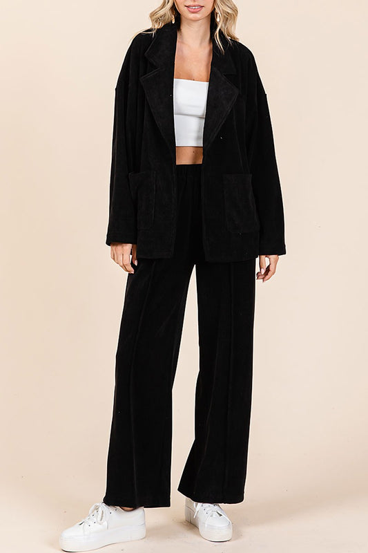 Oversized soft corduroy blazer and pants set (RSH2441)