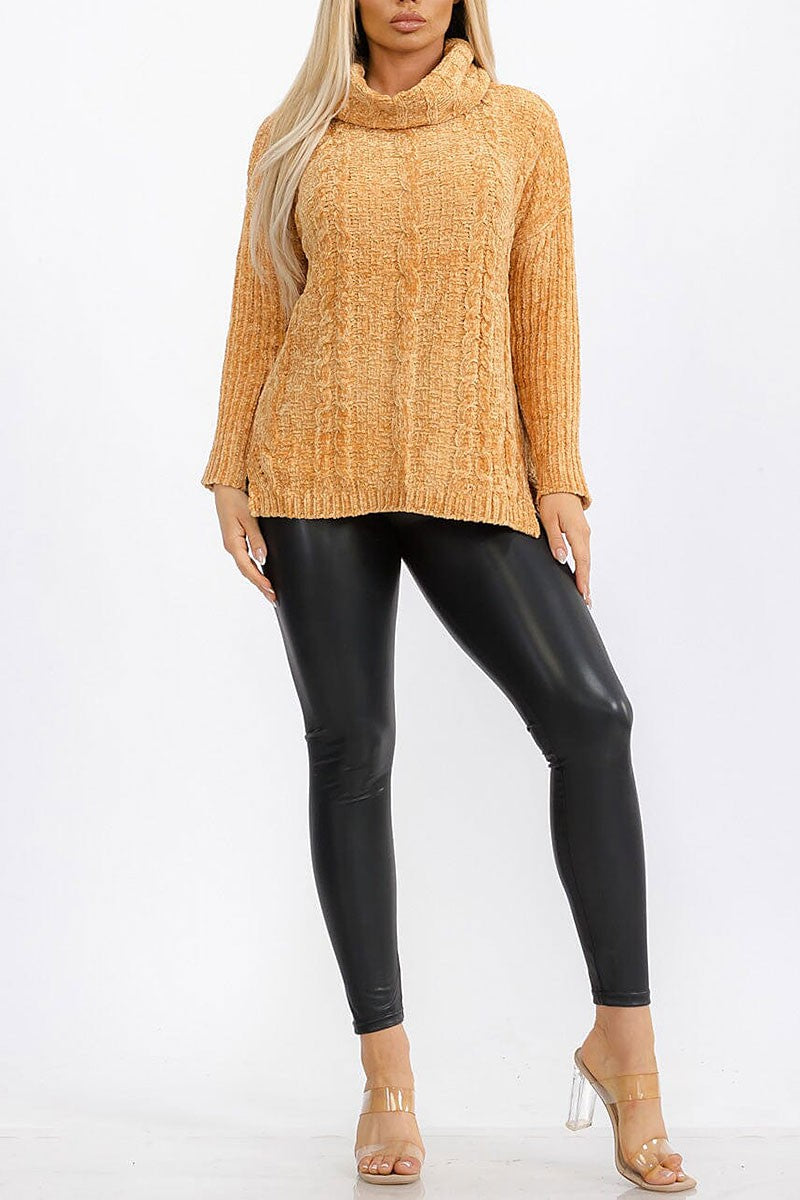 Long sleeve turtle neck pullover sweater (RVWT6221)