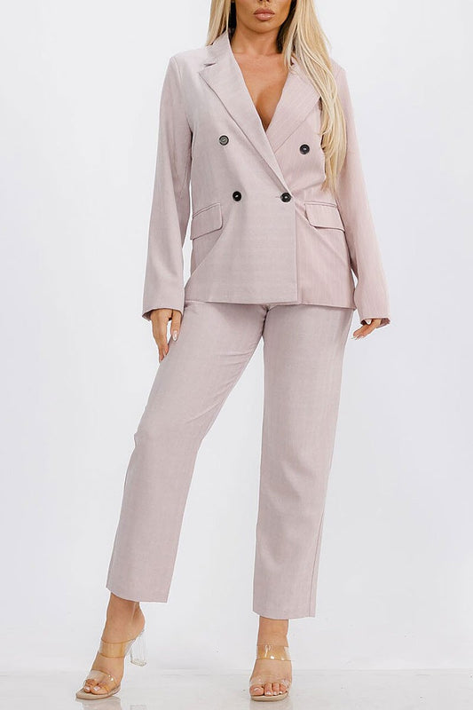 Long sleeve button closure stripes blazer (RVWT6280-JACKET)