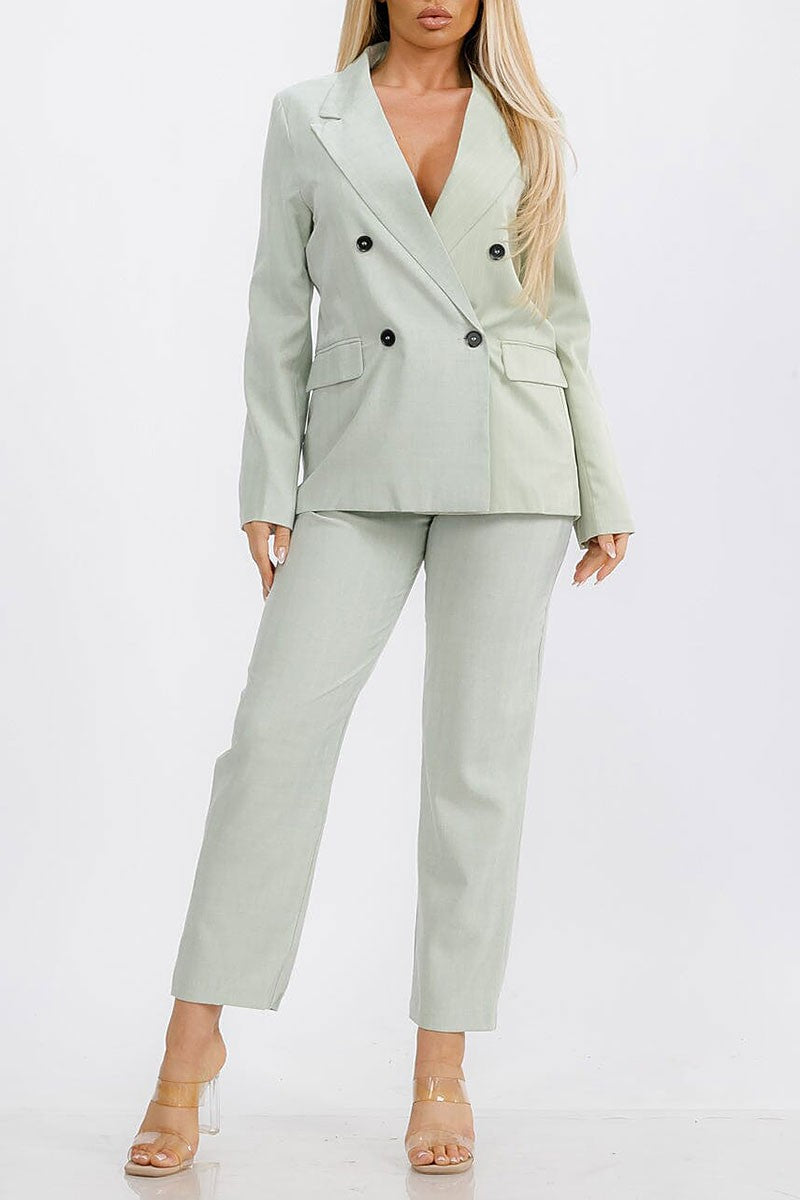 Long sleeve button closure stripes blazer (RVWT6280-JACKET)