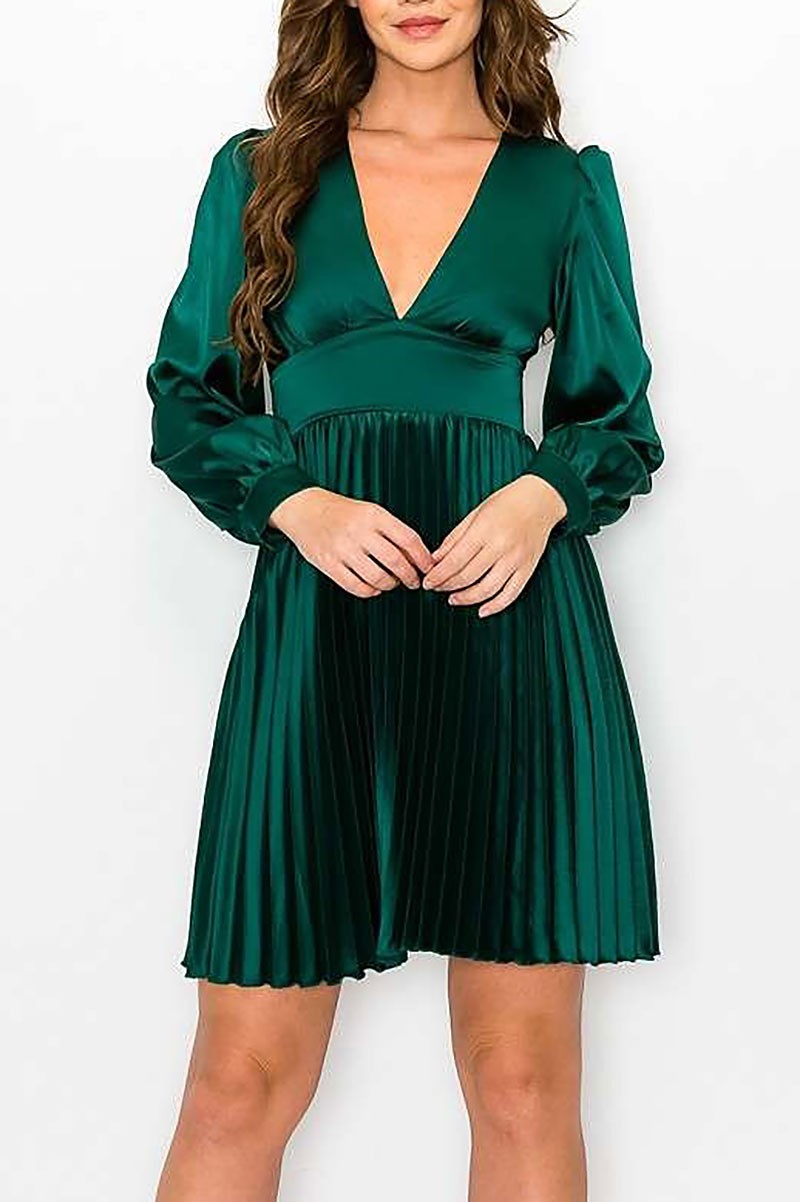 Empire waist pleated mini dress (RSSW4716)