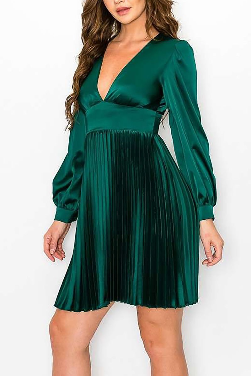 Empire waist pleated mini dress (RSSW4716)