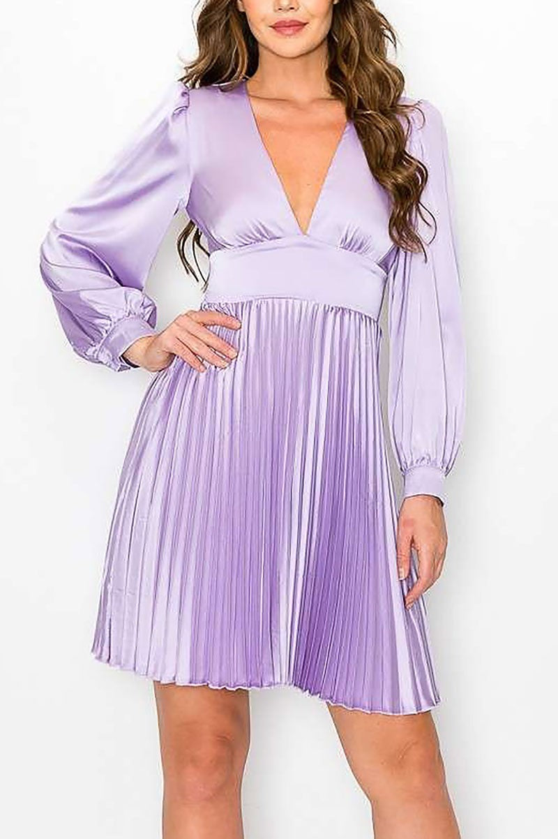 Empire waist pleated mini dress (RSSW4716)