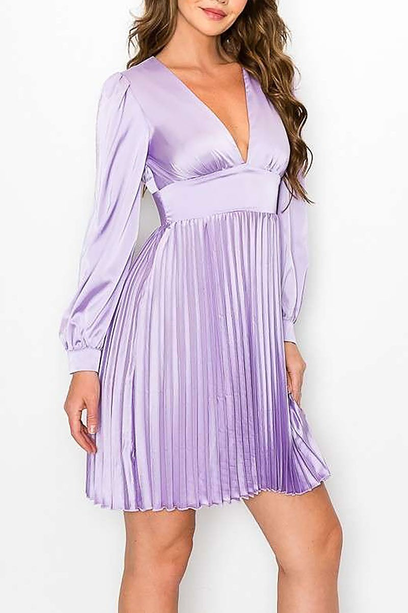 Empire waist pleated mini dress (RSSW4716)