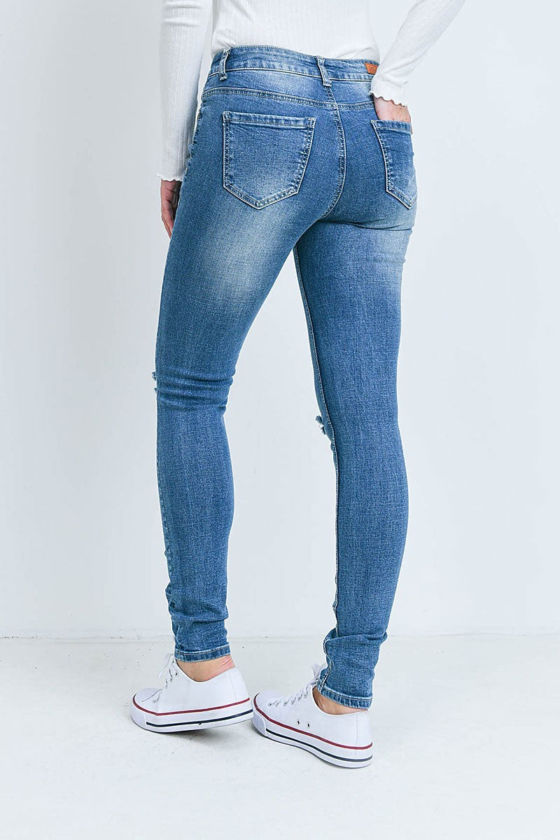 Ripped detail skinny denim pants (RSB3949)