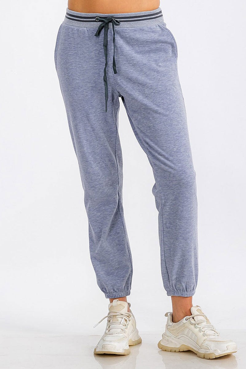 Elastic waist front pocket jogger sweatpants (RVWT6444)