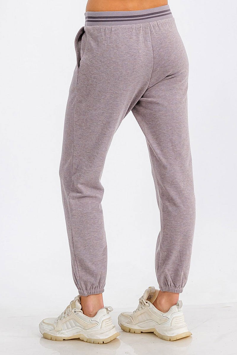 Elastic waist front pocket jogger sweatpants (RVWT6444)