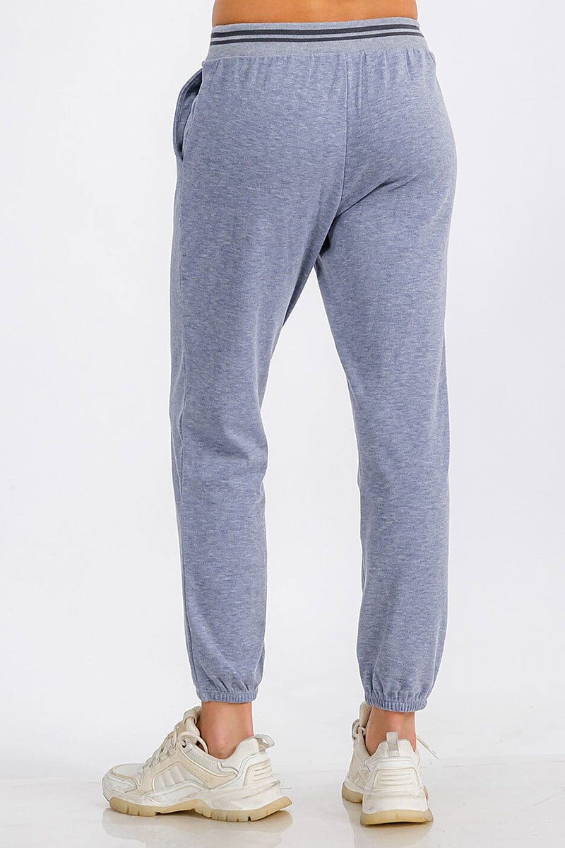 Elastic waist front pocket jogger sweatpants (RVWT6444)