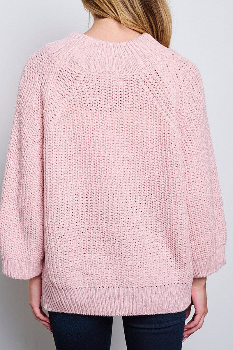 Long sleeve knitted pullover sweater (RVWT6550)