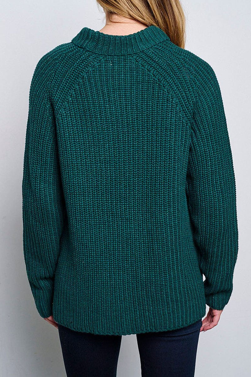 Long sleeve knitted pullover sweater (RVWT6573)