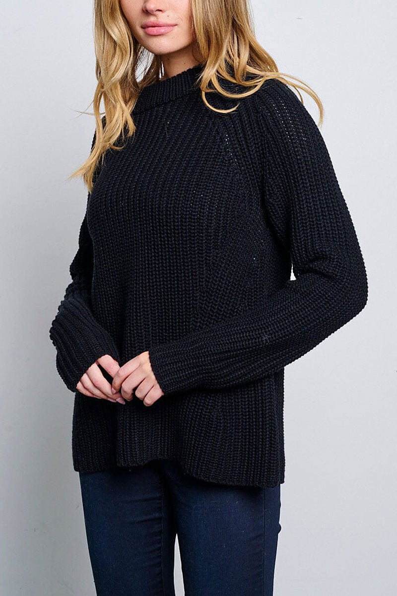 Long sleeve knitted pullover sweater (RVWT6574)