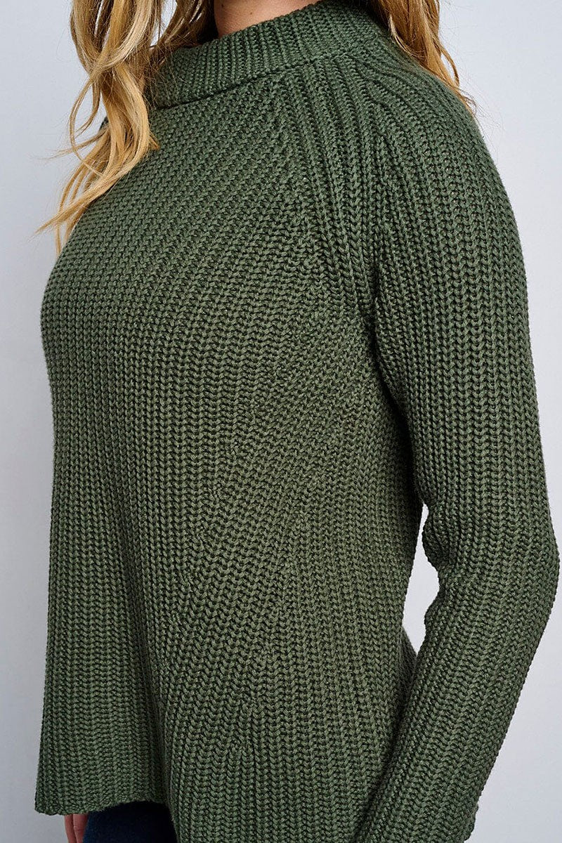 Long sleeve knitted pullover sweater (RVWT6575)