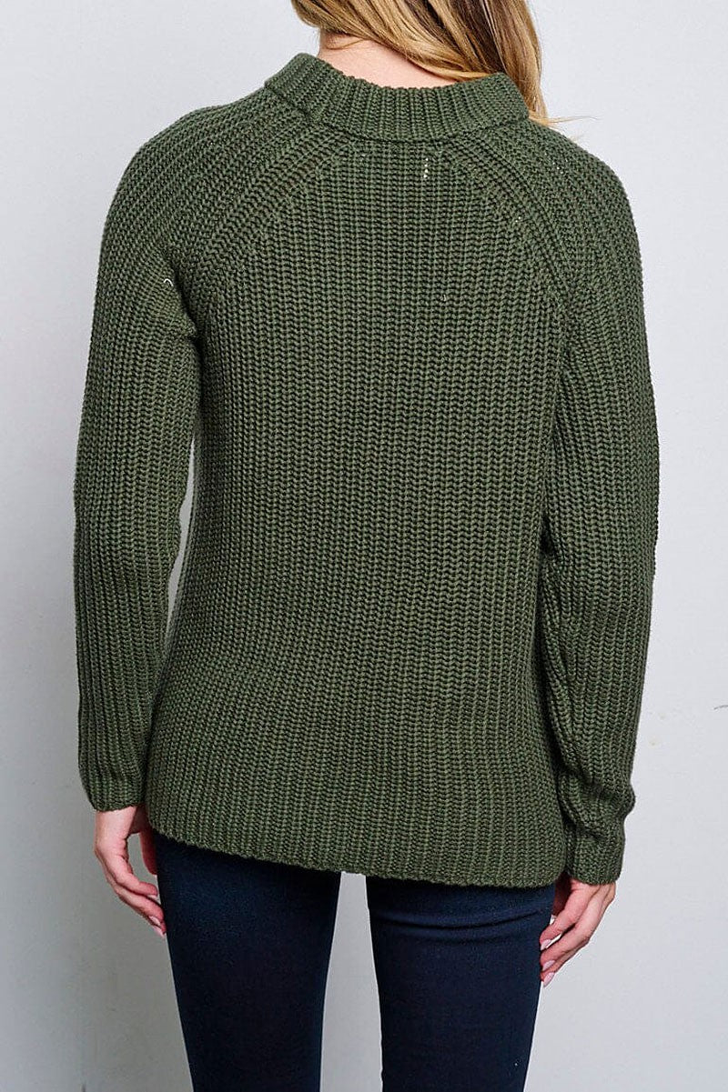 Long sleeve knitted pullover sweater (RVWT6575)