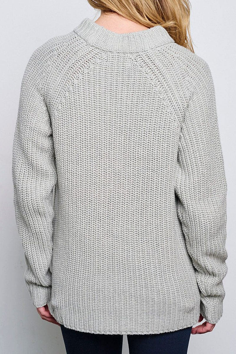 Long sleeve knitted pullover sweater (RVWT6576)