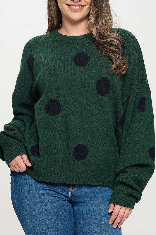 Plus size polka dots sweater (RSX8291)