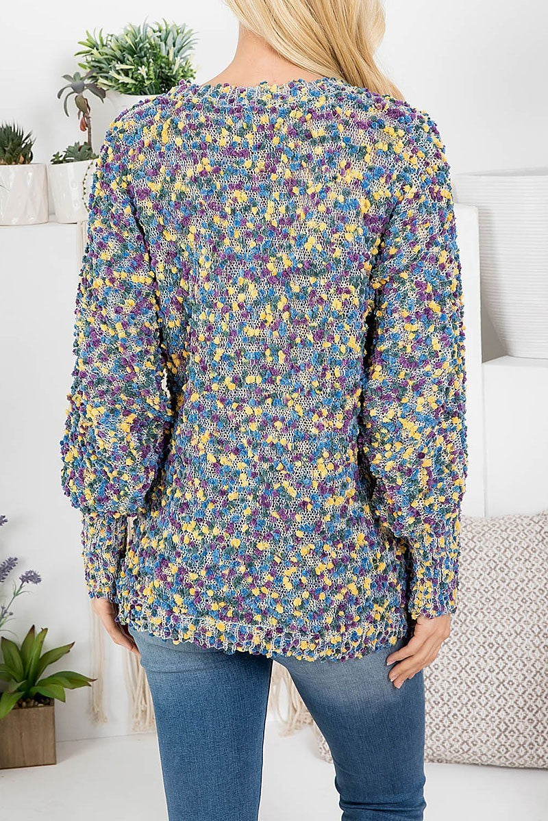 Multi color dot loose fit sweater (RSS6900)