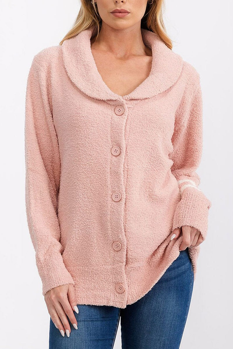 Button closure detailed cardigan sweater (RVWT6988)