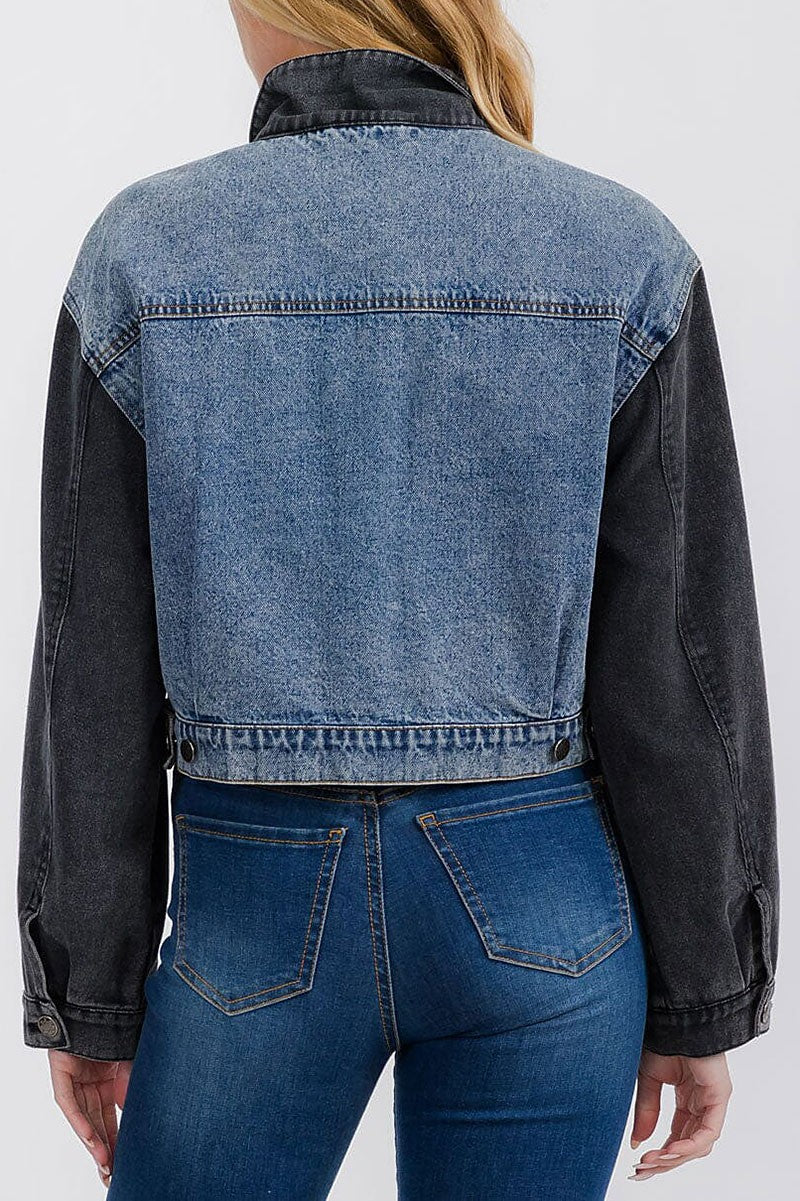 Long sleeve button closure denim jacket (RVWT7230)