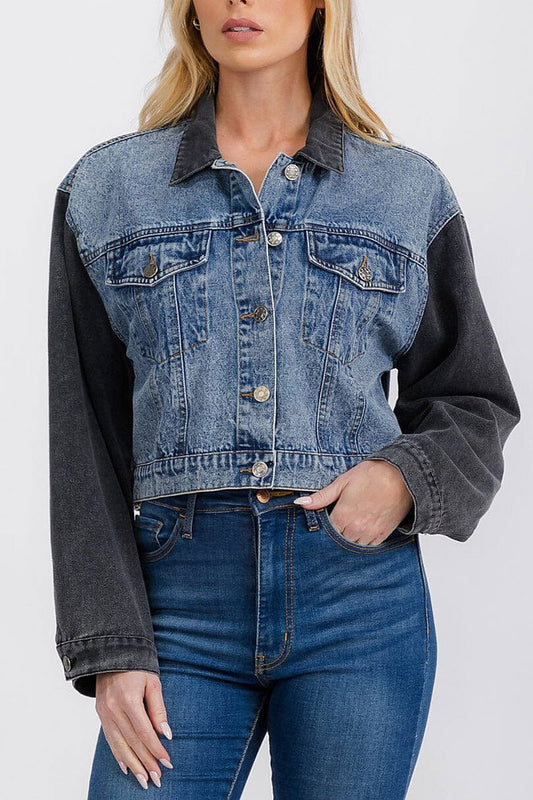 Long sleeve button closure denim jacket (RVWT7230)