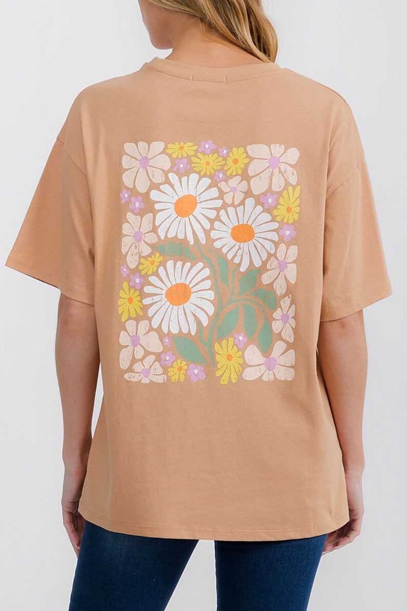 Short sleeve floral graphic t-shirt (RVWT7269)