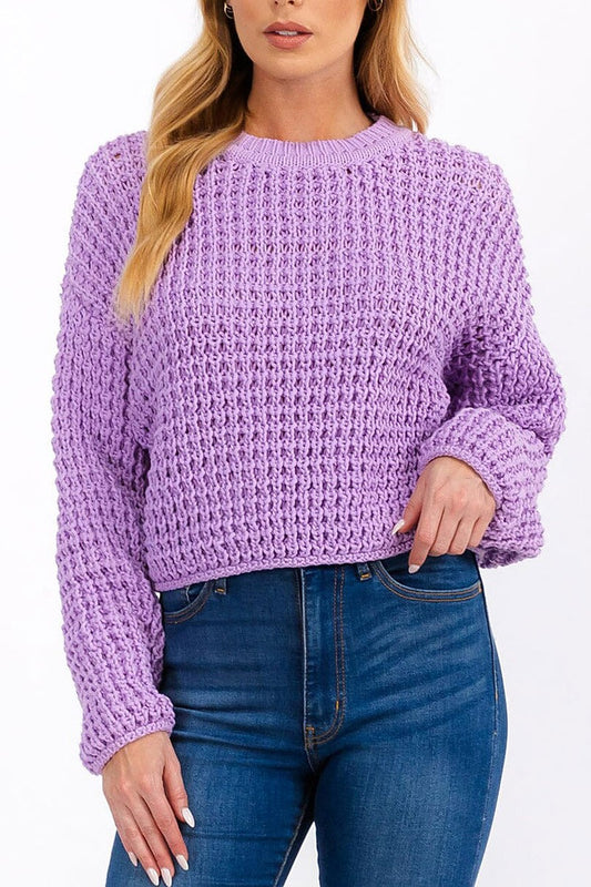 Long sleeve knit pullover sweater (RVWT7320)