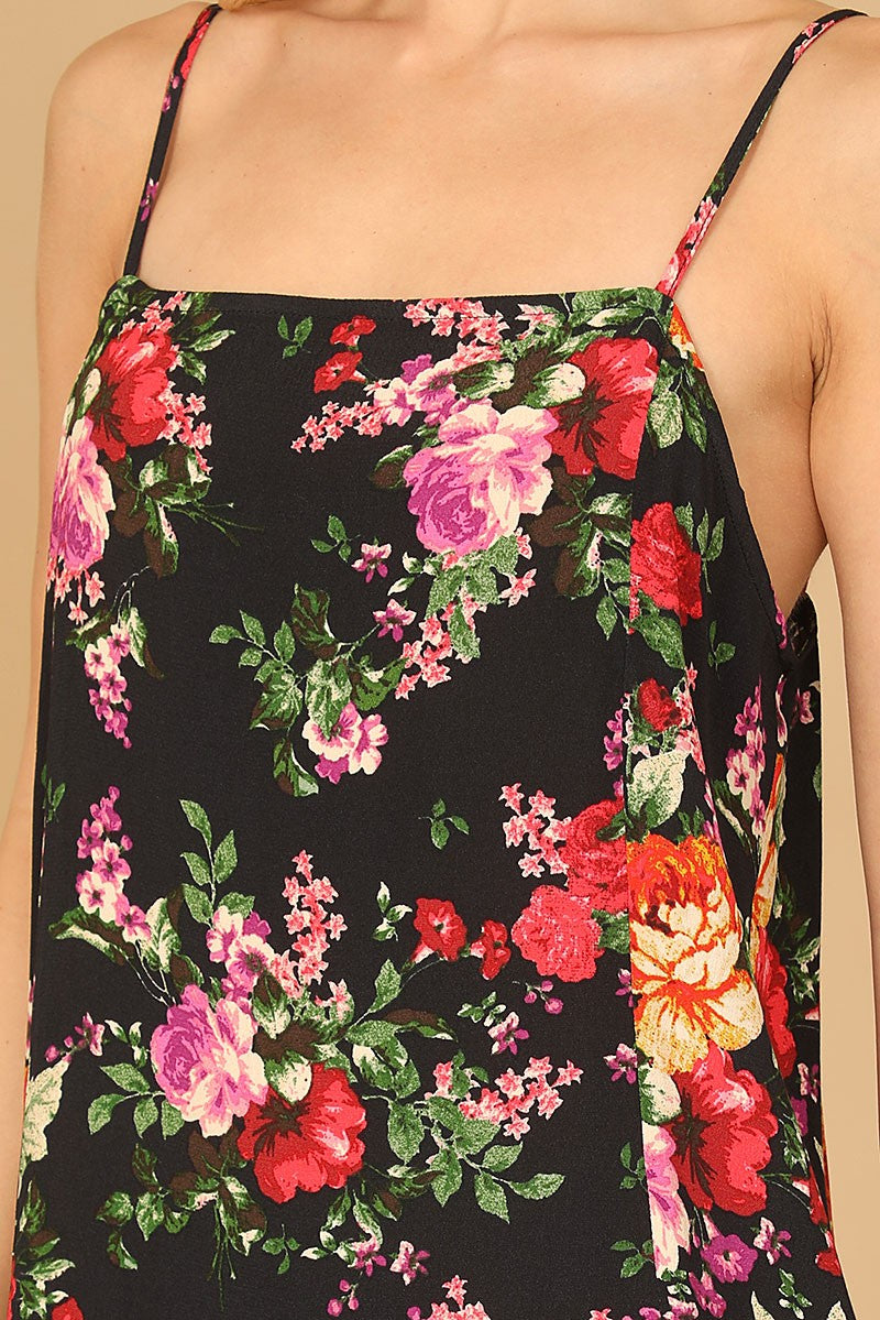 Spaghetti strap floral mini dress (RVD1018)