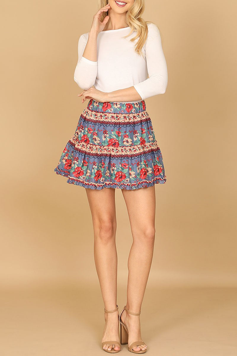 Floral ruffle skirt (RSB3976)