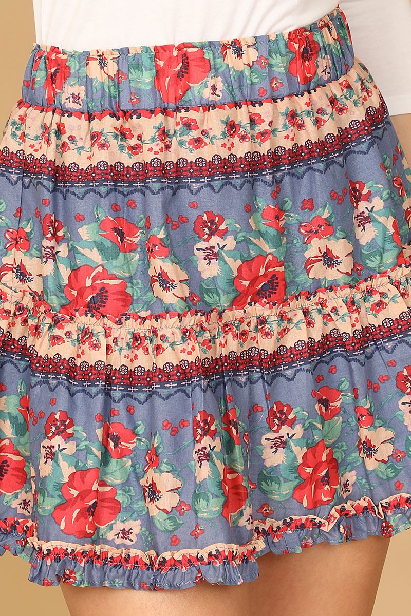 Floral ruffle skirt (RSB3976)