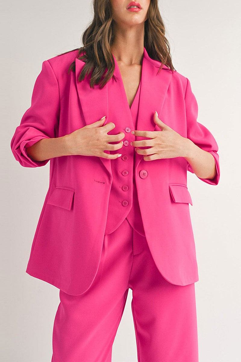 Long sleeve open button closure blazer (RVWT7919)