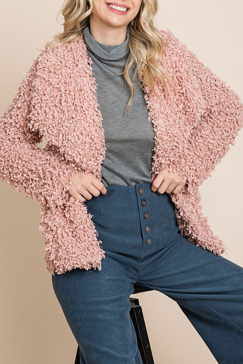 Faux fur wide lapel jacket (RSH2471)