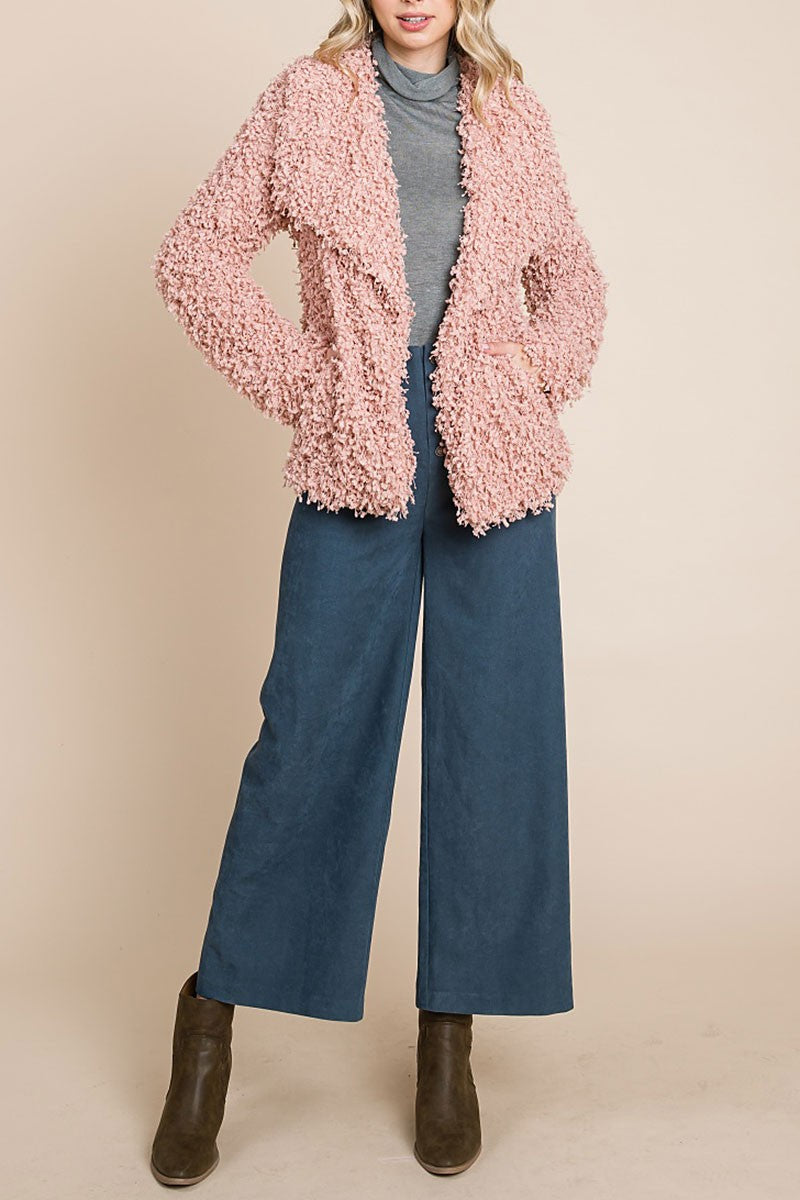 Faux fur wide lapel jacket (RSH2471)