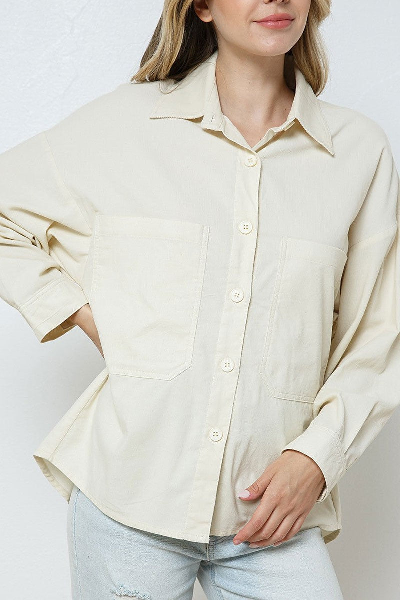 Collared patch pocket shirt top (RSSW4919)