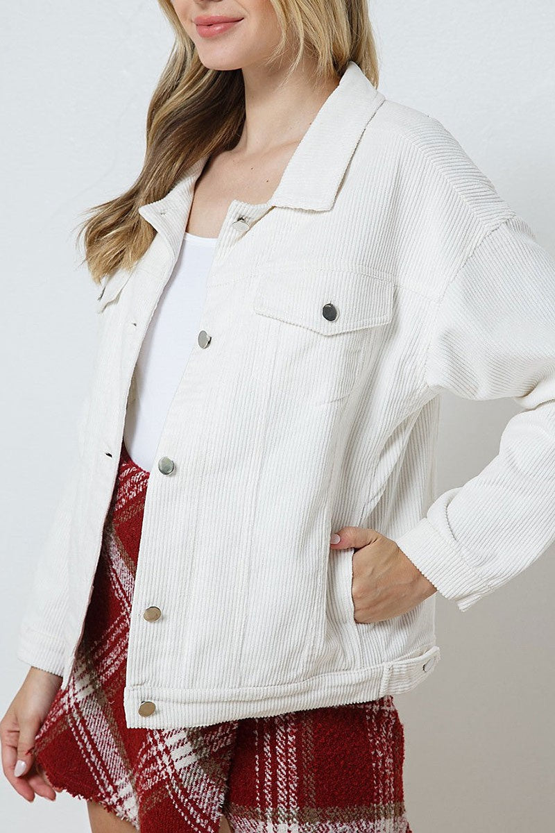 Corduroy collared button down jacket (RSSW4920)