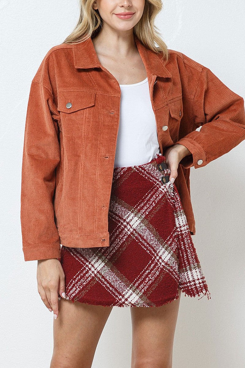 Corduroy collared button down jacket (RSSW4920)