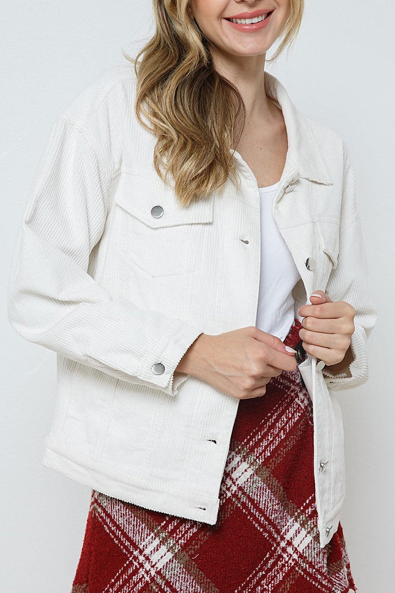 Corduroy collared button down jacket (RSSW4920)