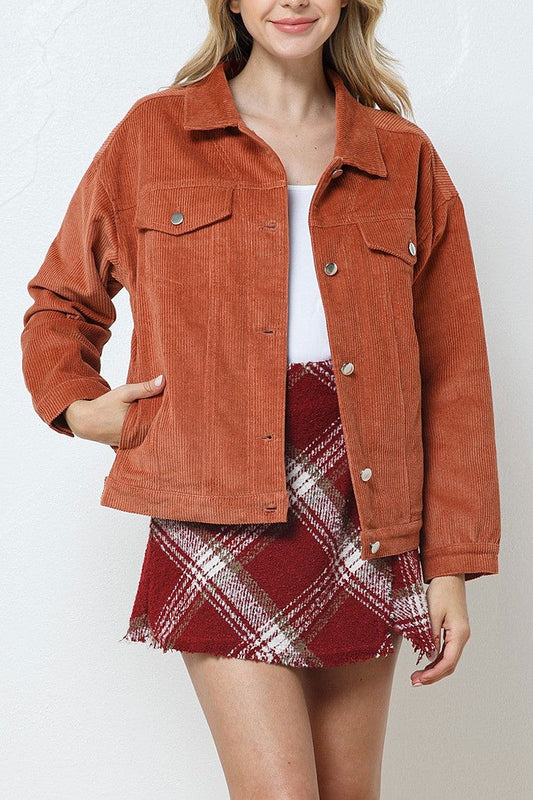 Corduroy collared button down jacket (RSSW4920)