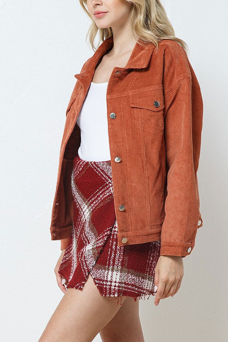 Corduroy collared button down jacket (RSSW4920)