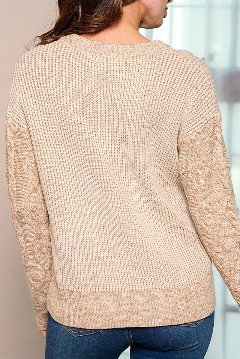 V-neck detailed pullover sweater (RVWT7956)