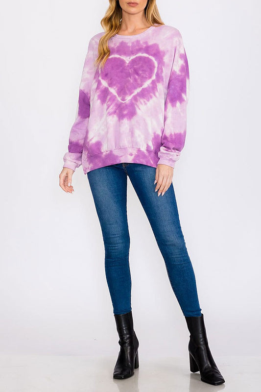 Tie dye colorblock pullover sweater (RVWT8407)