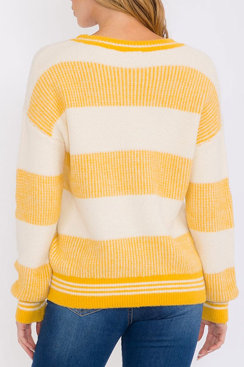 Pullover colorblock stripes sweater (RVWT8502)