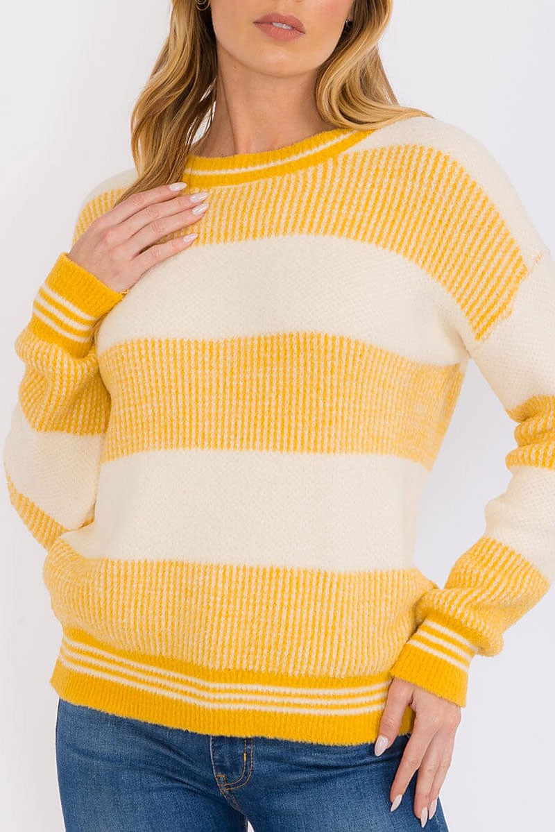 Pullover colorblock stripes sweater (RVWT8502)