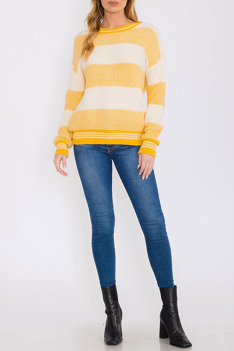 Pullover colorblock stripes sweater (RVWT8502)