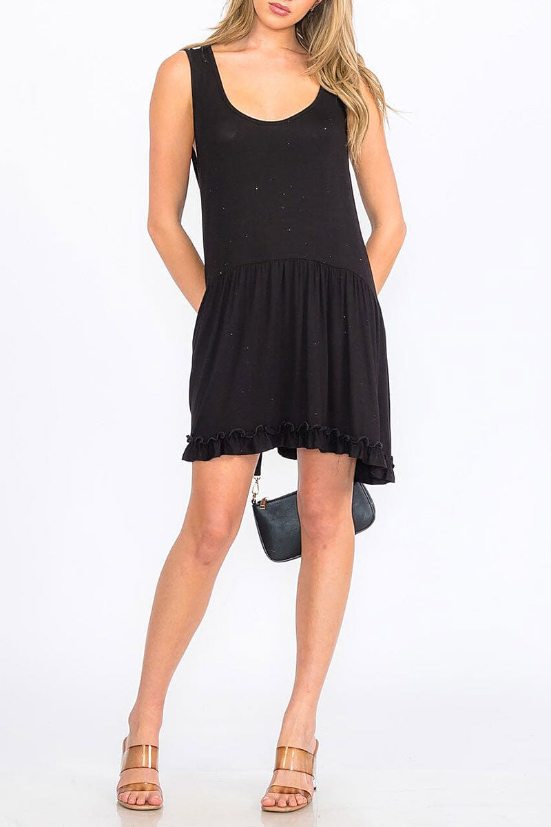 Sleeveless high-low tunic mini dress (RVWT8583)